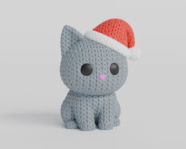 Gato Gato Navideño Tejido