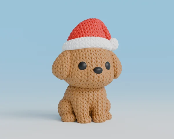 Perro Navideño Tejido